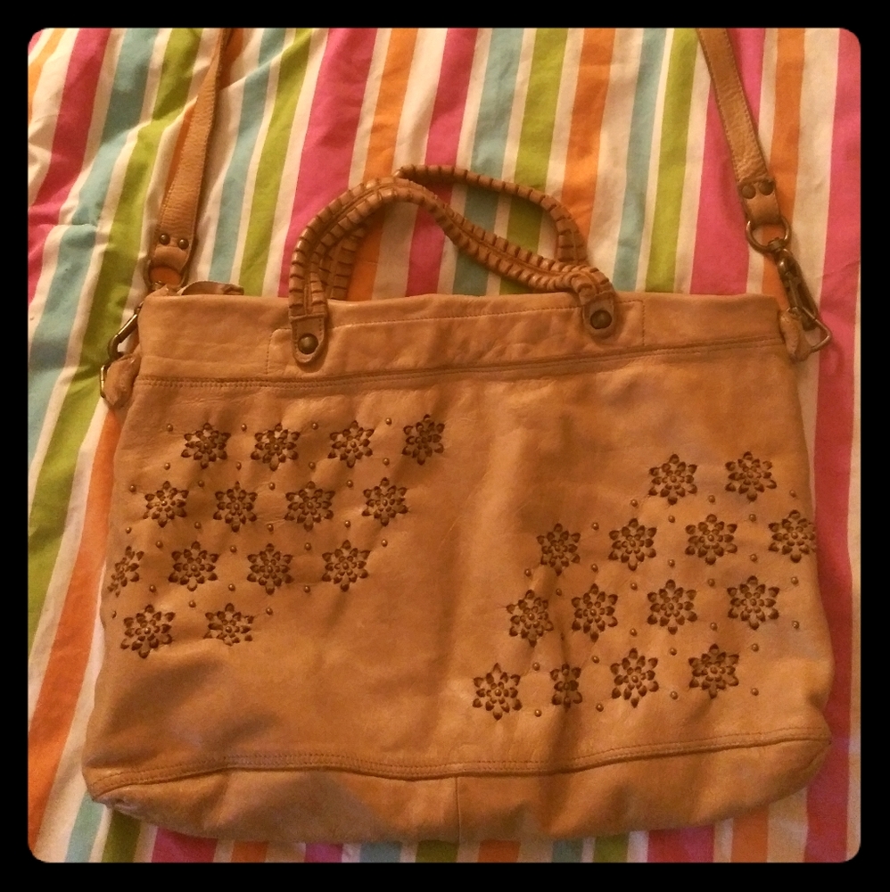 Tan Italian Leather Satchel w/ dust bag